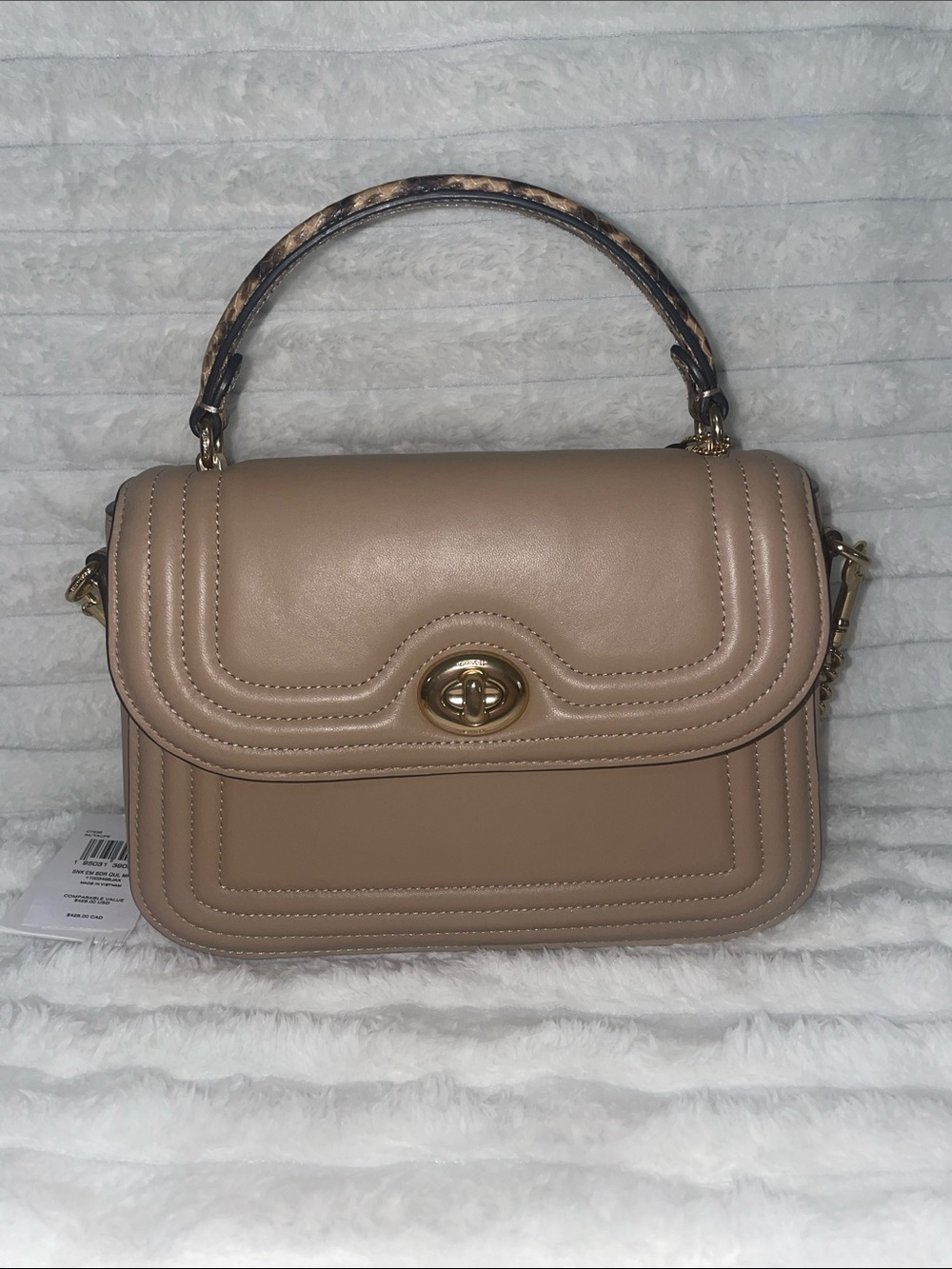 Coach Top Handle Quilted Marley with snake embossing